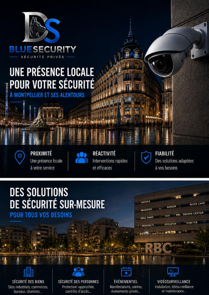 DSBLUESECURITY, présence locale pour votre sécurité à Montpellier